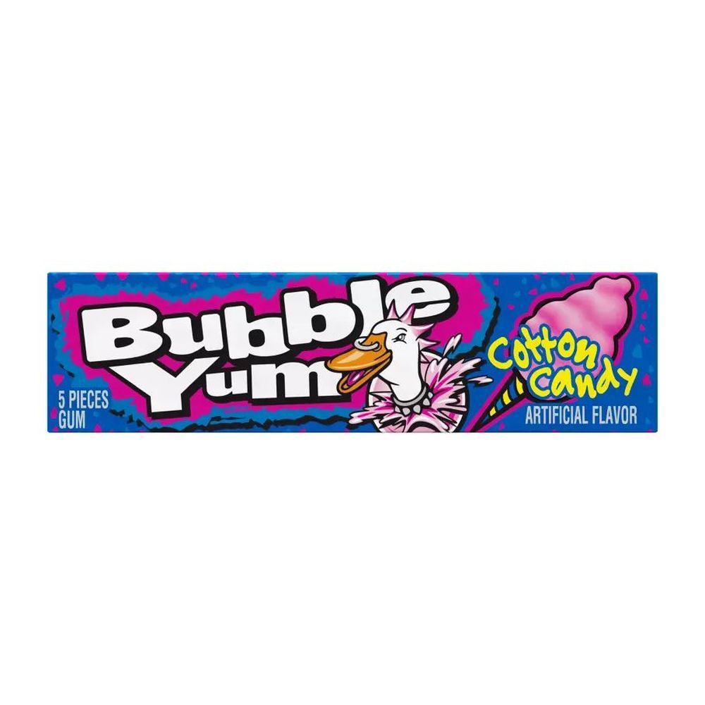 Bubble Yum Cotton Candy Flavored Bubble Gum - Standard Pack, 1.4 Ounce -- 144 Per Case