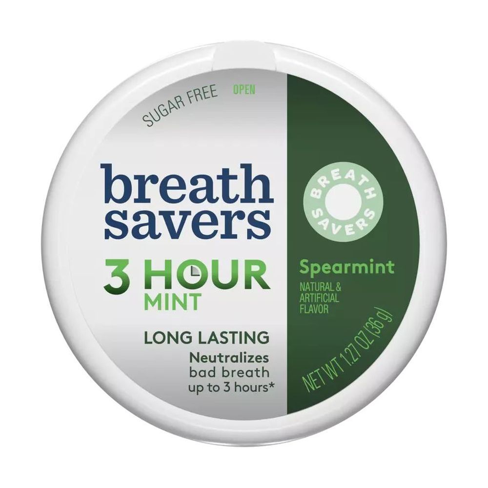 Breath Savers 3 Hour Spearmint Flavored Sugar Free Mints, 1.27 Ounce Tin -- 192 Per Case
