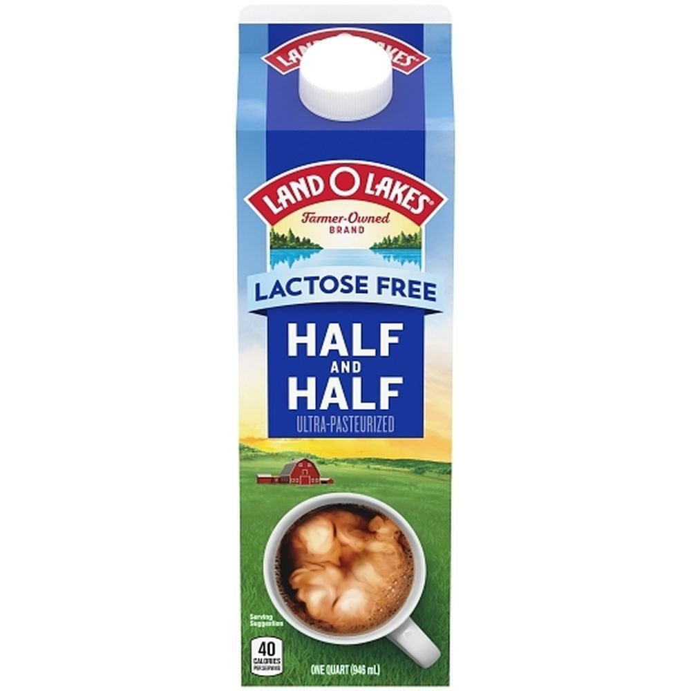 Land O Lakes Half And Half 32 Ounce Lactose Free Coffee Creamer, 12 Count