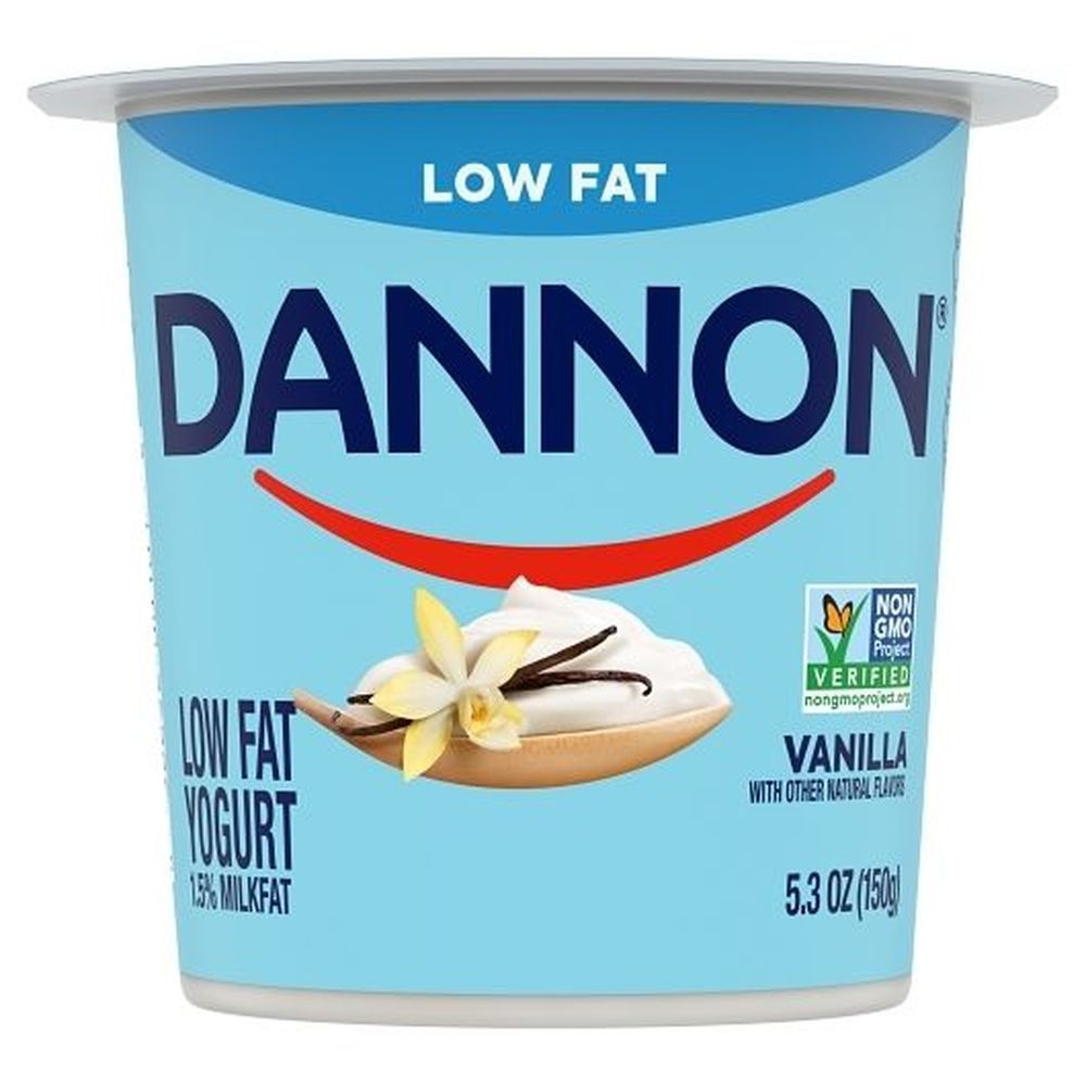 Dannon Natural Vanilla Flavored Low Fat Yogurt, 5.3 Ounce -- 12 Per Case