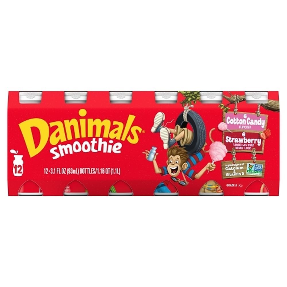 Danimals 6 Strawberry Explosion And 6 Cotton Candy Smoothie, 37.2 Fluid Ounce -- 4 Per Case