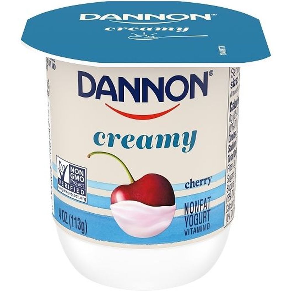Dannon Creamy Raspberry And Cherry Twin Pack Yogurt, 4 Ounce -- 48 Per Case