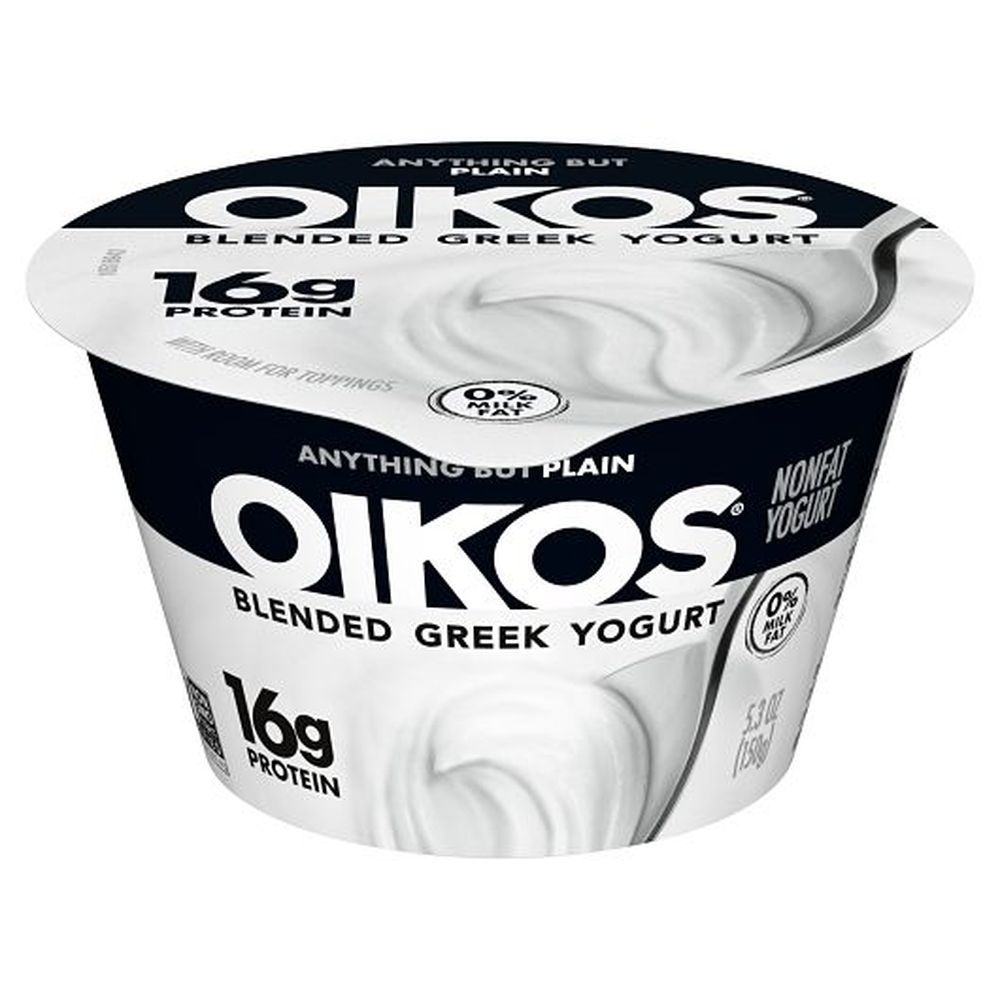 Oikos Dannon Core Plain Blended Nonfat Greek Yogurt, 5.3 Ounce Cup -- 12 Per Case