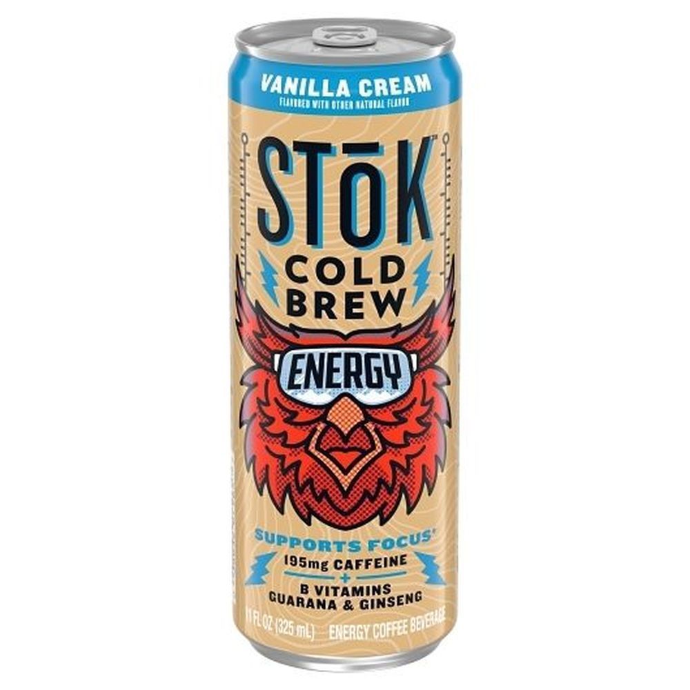 Stok Energy Vanilla Cream Cold Brew Coffee, 11 Fluid Ounce -- 12 Per Case