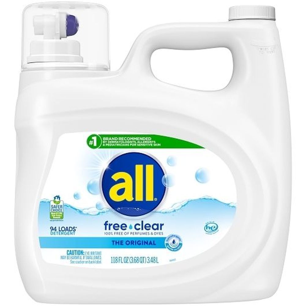 All Laundry Detergent Free And Clear The Original Liquid Laundry Detergent, 118 Fluid Ounce -- 4 Per Case