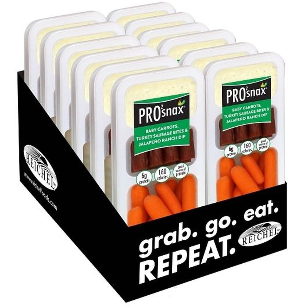 Pro2snax Baby Carrots, Turkey Sausage Bites And Jalapeno Ranch Dip, 3 Ounce -- 12 Per Case