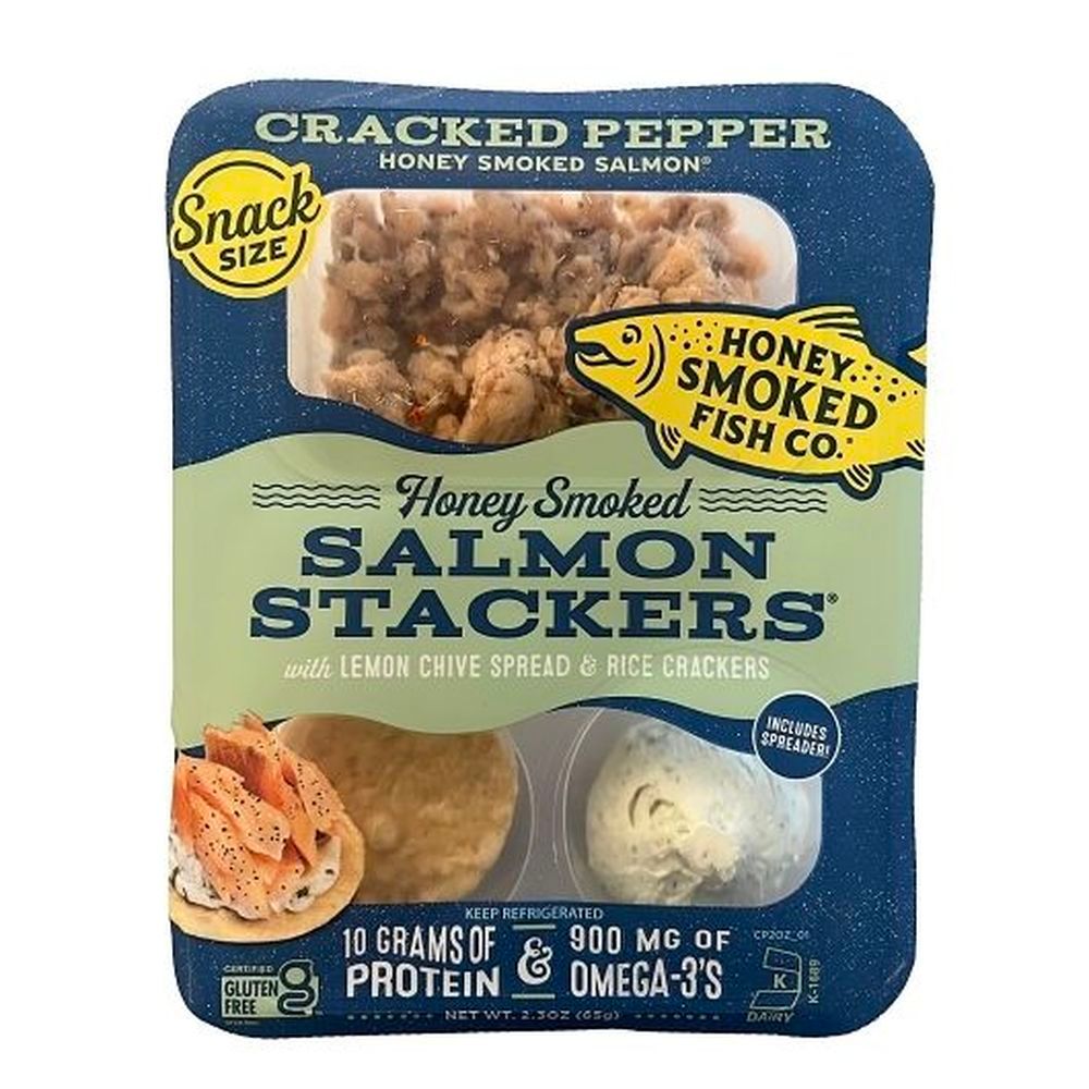 Honey Smoked Fish Cracked Pepper Honey Smoked Salmon Stackers, 2.3 Ounce -- 6 Per Case
