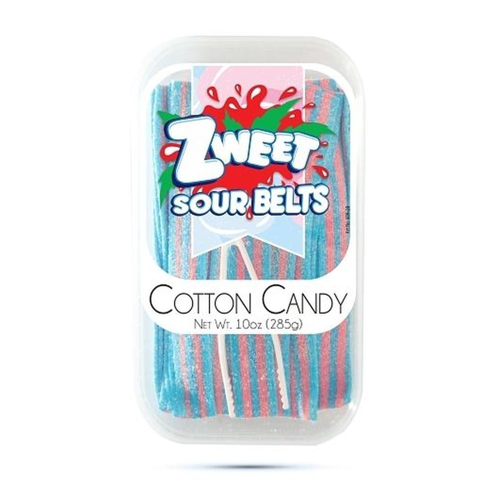 Zweet Sour Belts Cotton Candy, 10 Ounce -- 24 Per Case