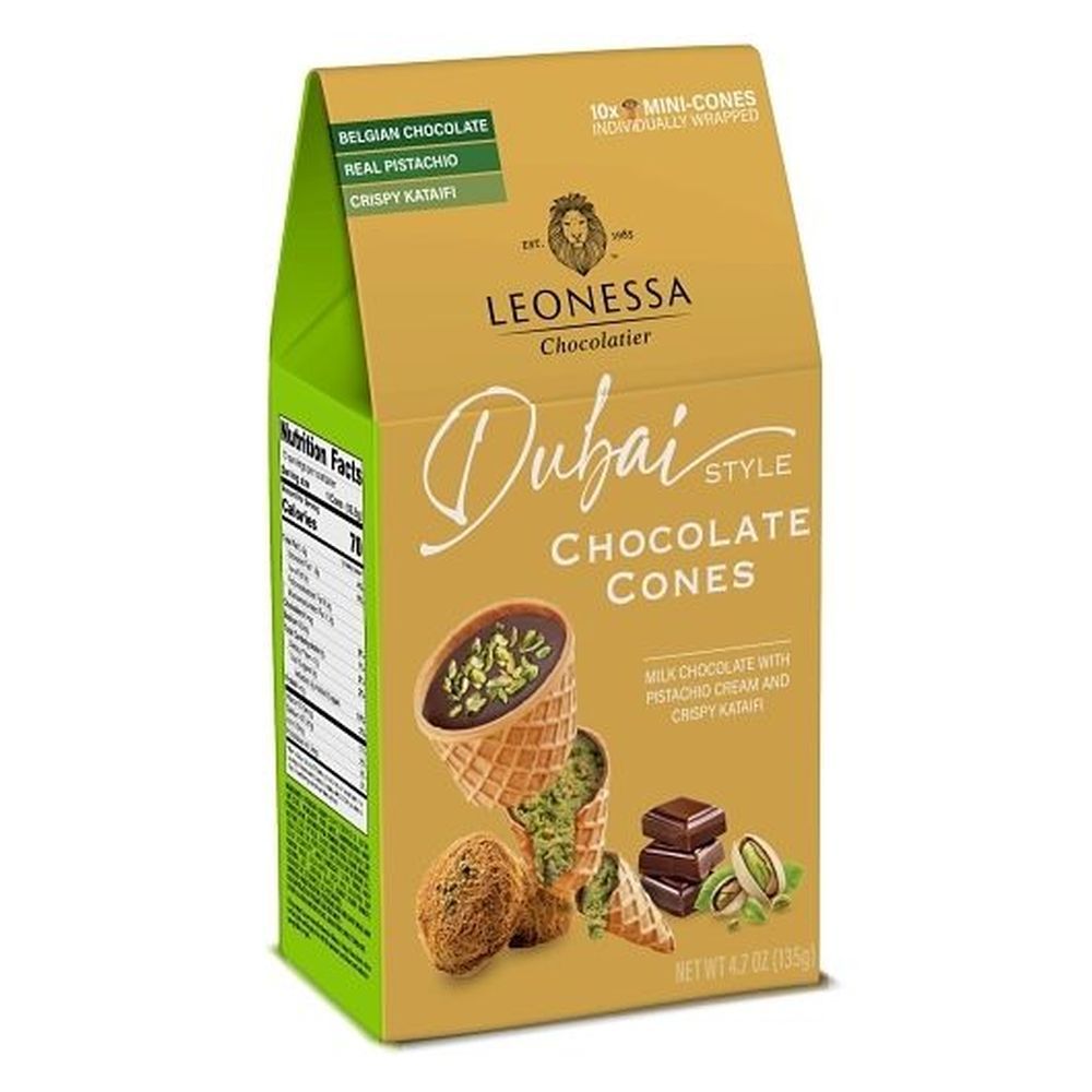Leonessa Dubai Style Chocolate Cones, 4.7 Ounce -- 20 Per Case