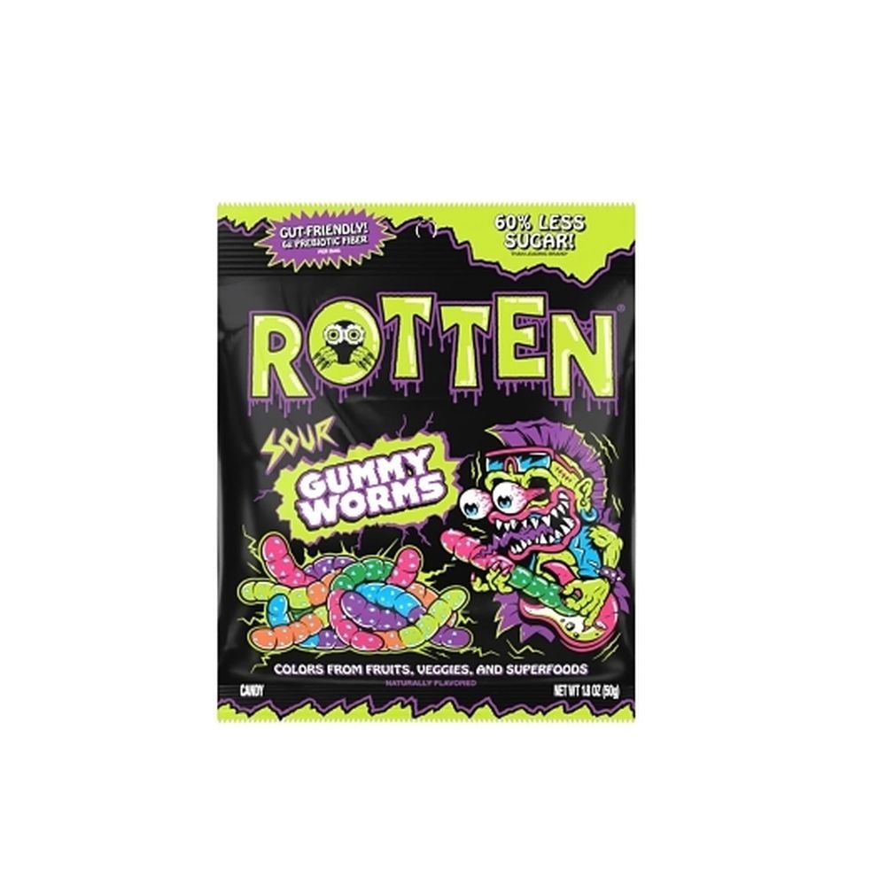 Rotten Sour Gummy Worms, 1.8 Ounce -- 48 Per Case