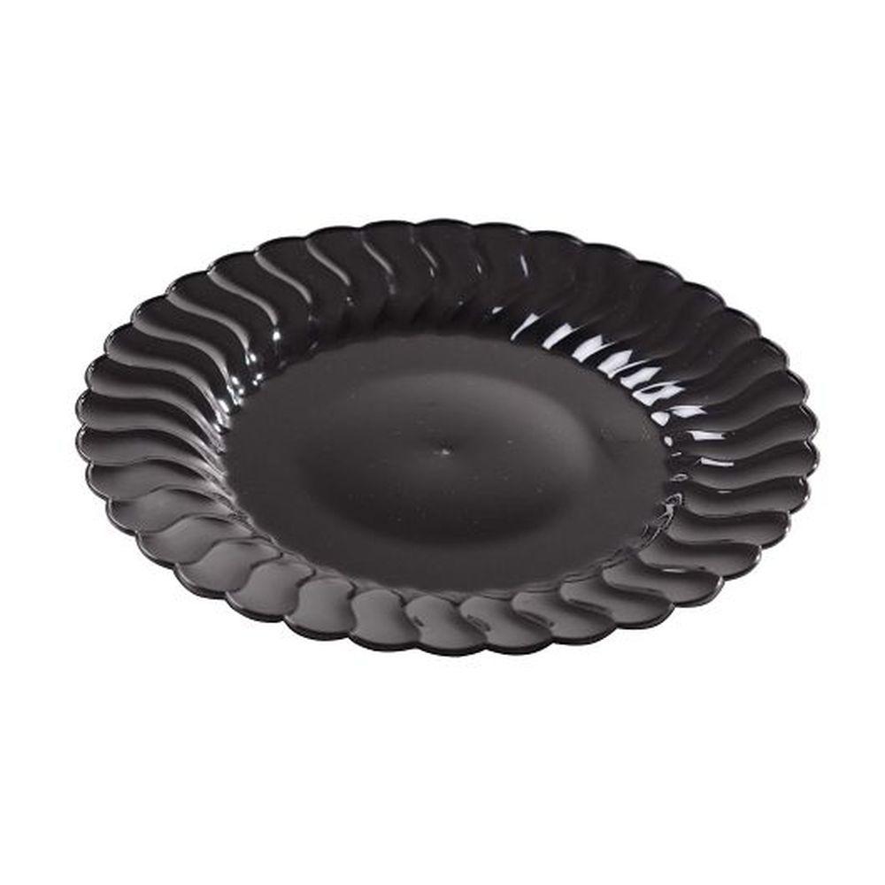 Fineline Settings Flairware 7.5 Inch Polystyrene Black Salad Plate, 180 Count