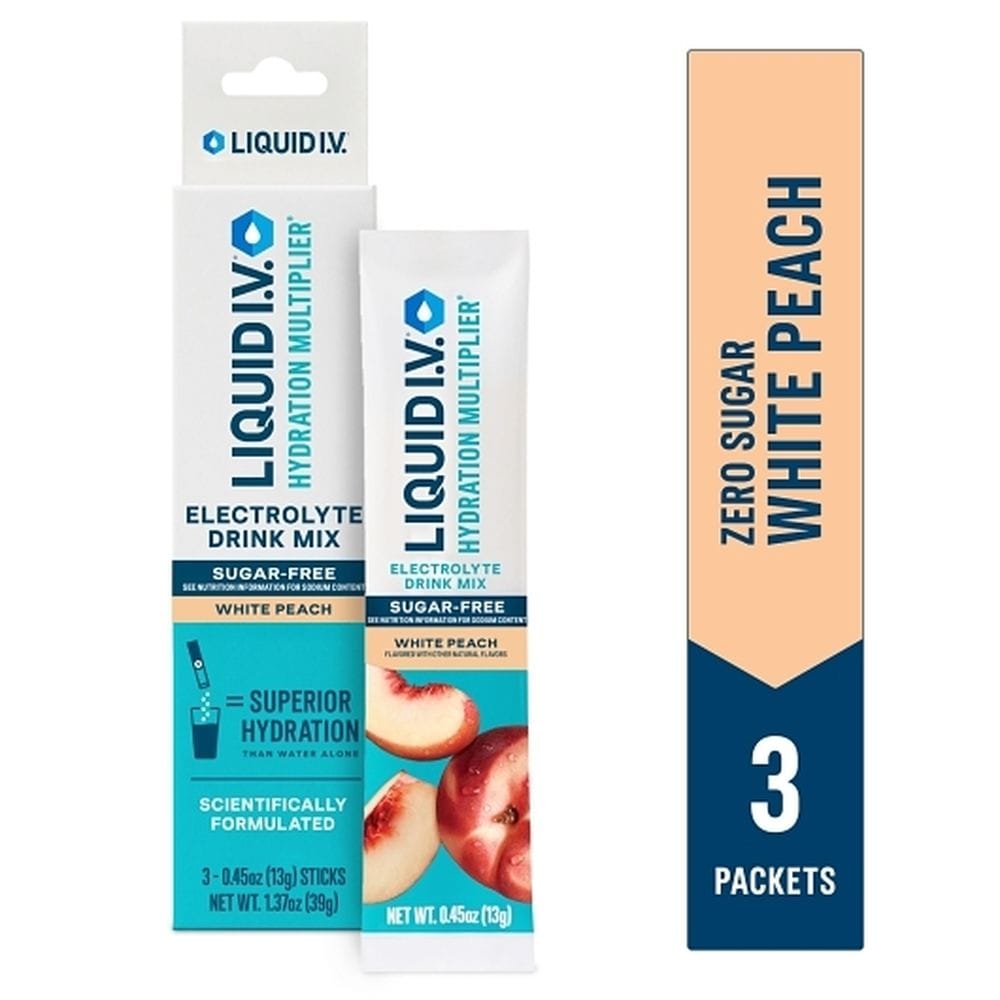 Liquid I.v. White Peach Hydration Multiplier Electrolyte Drink Mix, 1.37 Ounce -- 48 Per Case