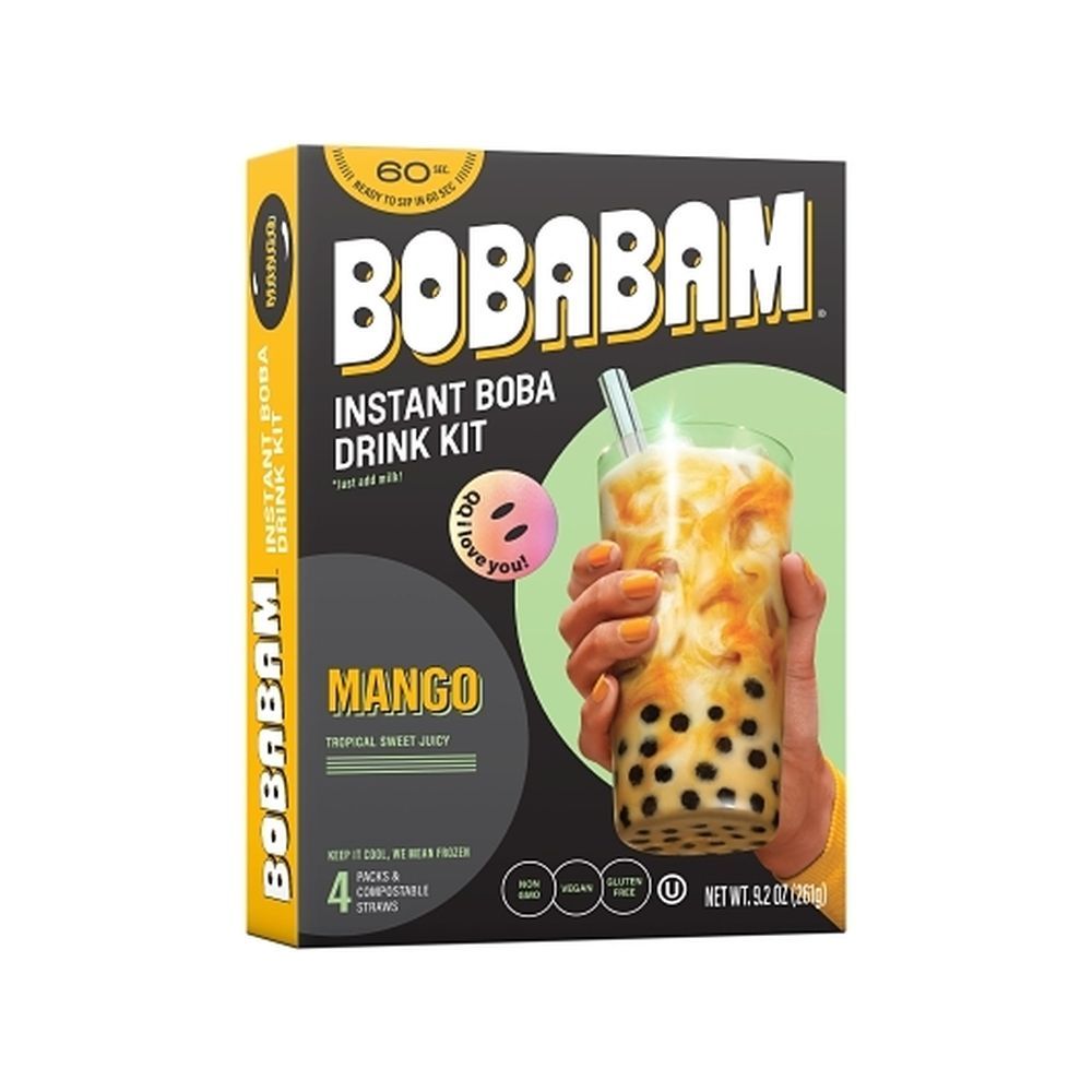 Bobabam Mango Instant Boba Drink Kit, 6 Count