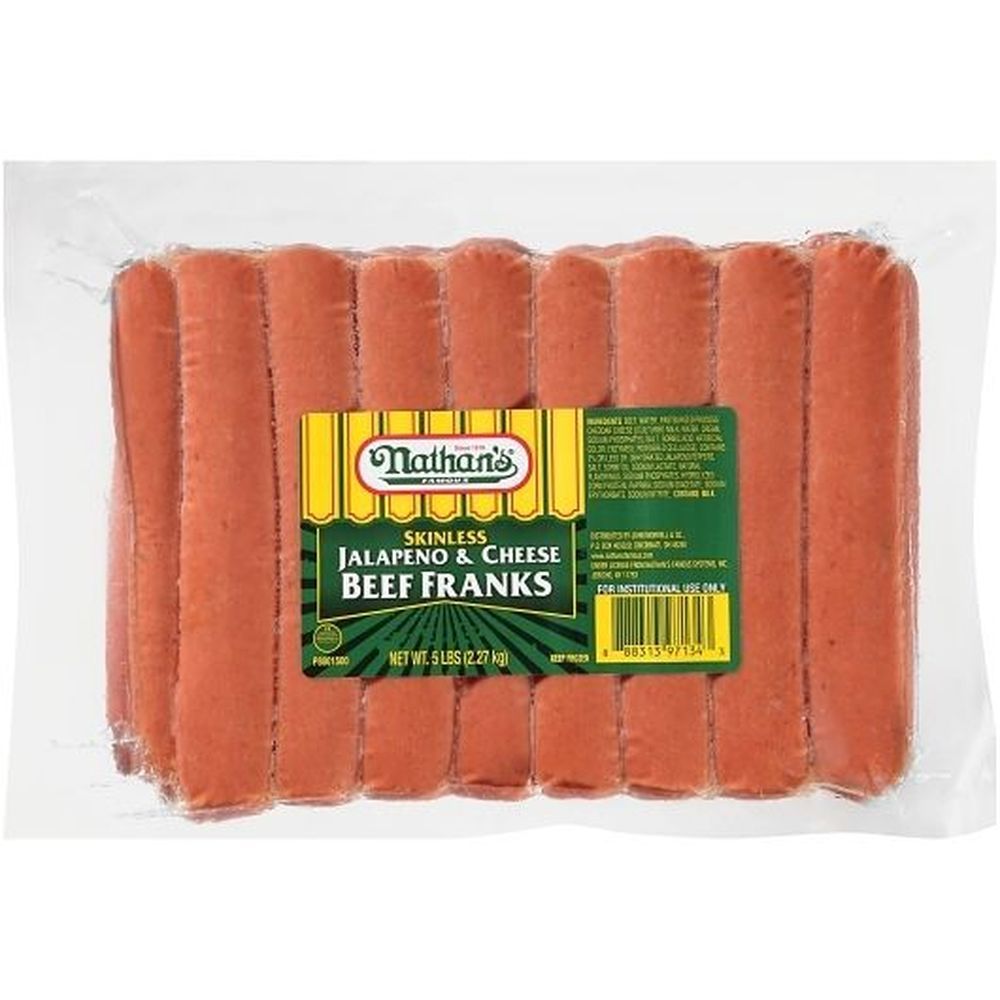 Nathan's Famous Jalapeno And Cheese Franks -- 100 Per Case