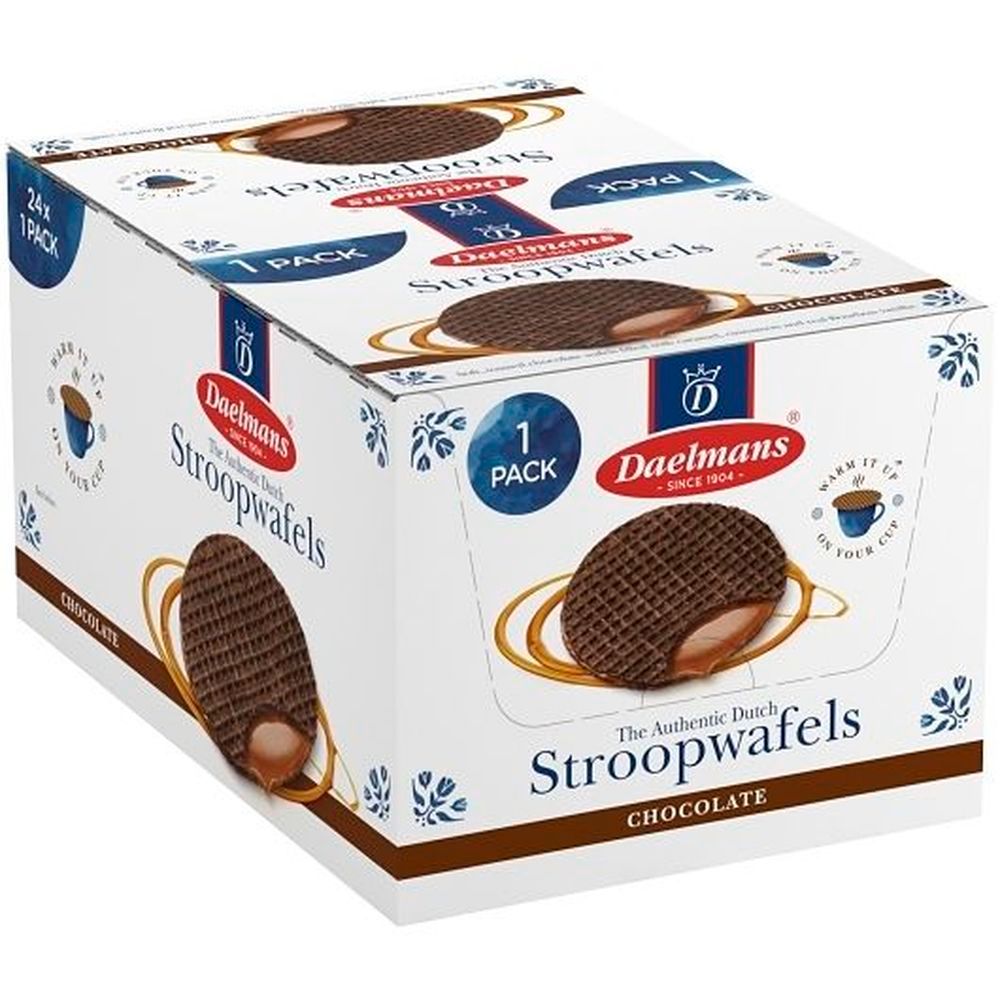 Daelmans Jumbo Chocolate Stroopwafels, 1.27 Ounce -- 80 Per Case