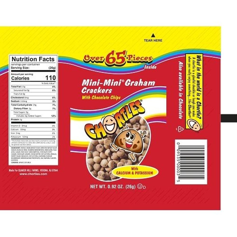 Chortles Mini-mini Graham Crackers With Chocolate Chip, 0.92 Ounce -- 250 Per Case