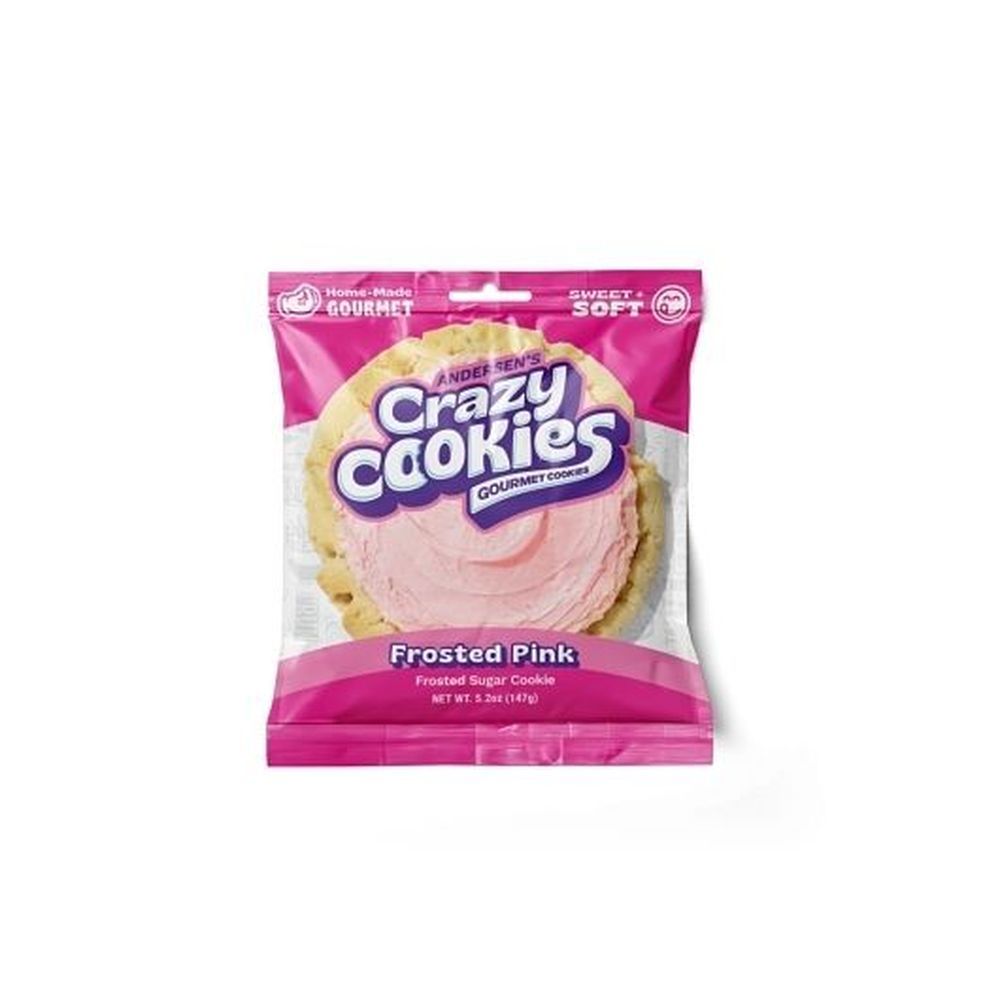 Crazy Cookies Frosted Pink Sugar Cookies, 5.2 Ounce -- 12 Per Case