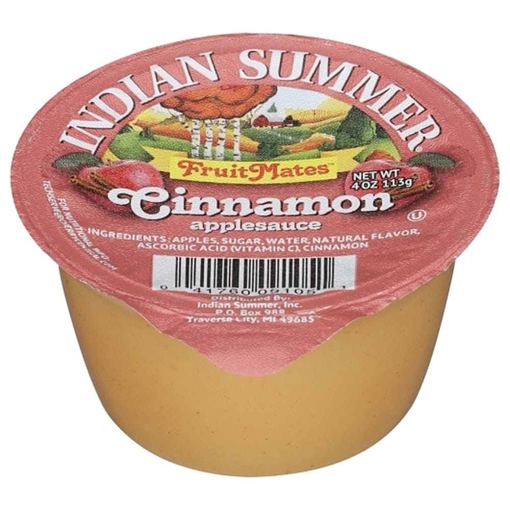 Indian Summer Sweetened Cinnamon Applesauce, 4 Ounce -- 72 Per Case