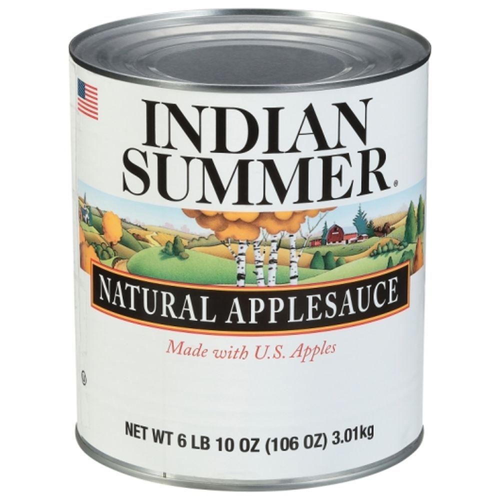 Indian Summer Unsweetened Natural Applesauce, 10 Ounce -- 6 Per Case