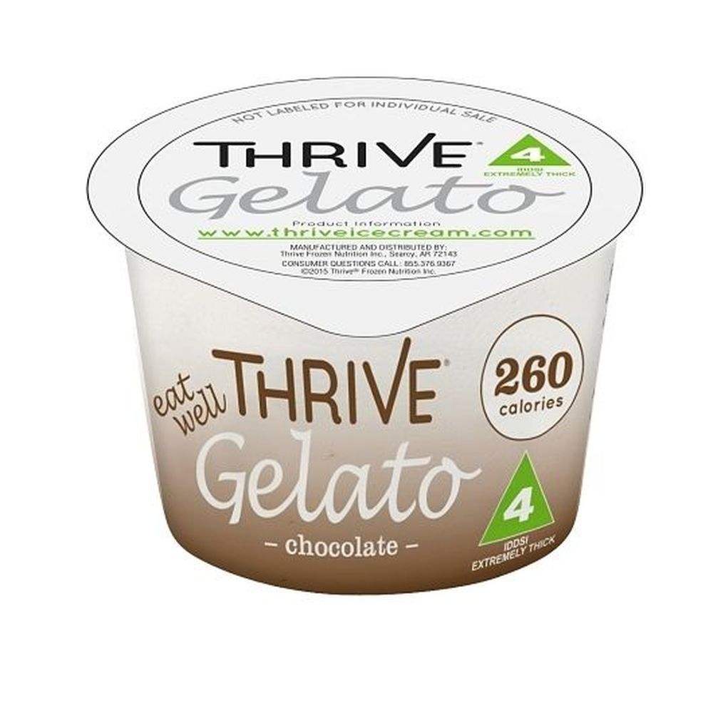 Thrive Frozen Nutrition Chocolate Gelato, 4 Fluid Ounce Cup -- 36 Per Case