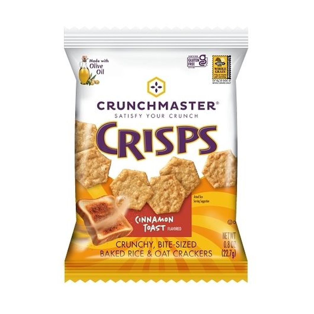 Crunchmaster Cinnamon Toast Rice And Oatmeal Bites Crisps, 0.8 Ounce -- 75 Per Case