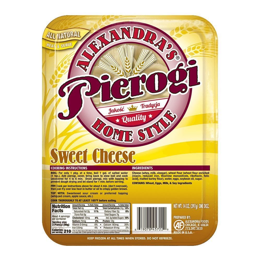 Alexandra's Home Style Sweet Cheese Pierogi, 14 Ounce -- 10 Per Case