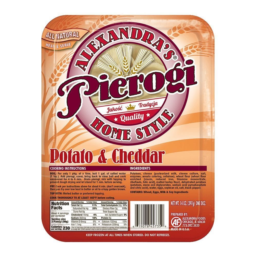 Alexandra's Home Style Potato And Cheddar Cheese Pierogi, 14 Ounce -- 10 Per Case