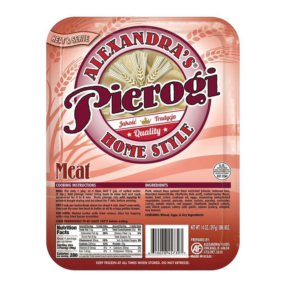 Alexandra's Home Style Meat Pierogi, 14 Ounce -- 10 Per Case
