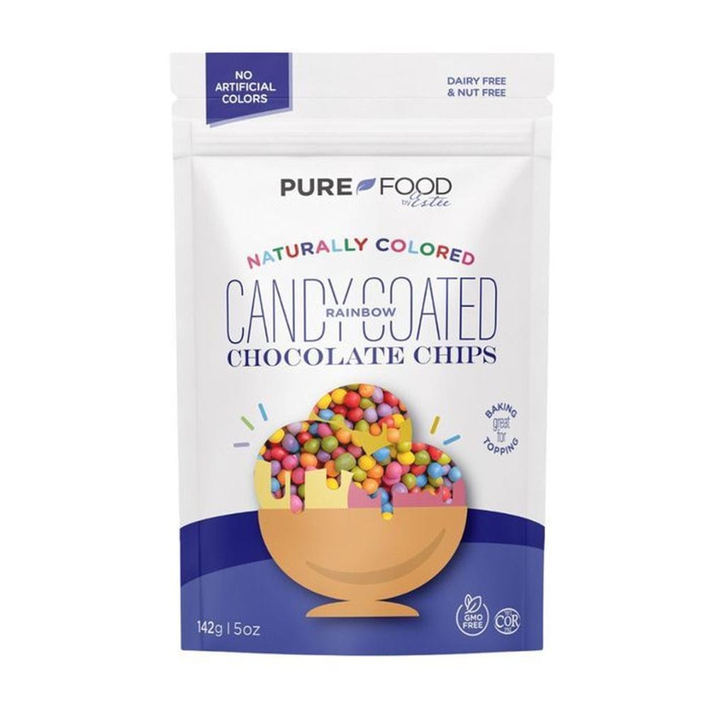 Pure Food By Estee Rainbow Candy Coated Mini Chocolate Chips, 5 Ounce -- 12 Per Case