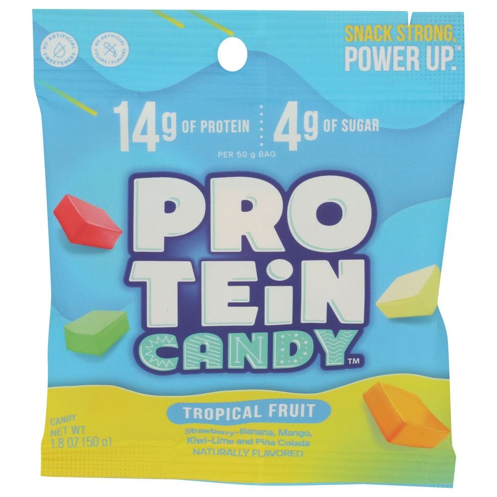 Protein Candy Tropical Fruit Chewy Candy, 1.8 Ounce -- 12 Per Case