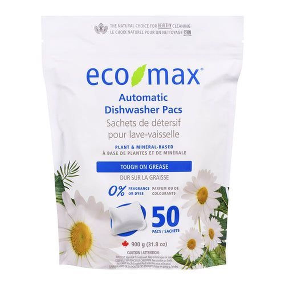 Eco-max Fragrance Free Automatic Dishwasher Pacs, 50 Count -- 4 Per Case