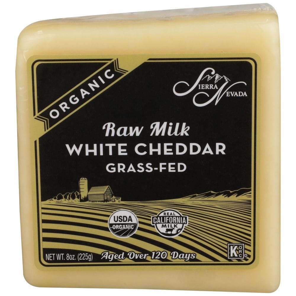 Sierra Nevada Organic Raw Milk White Cheddar Cheese, 8 Ounce -- 12 Per Case