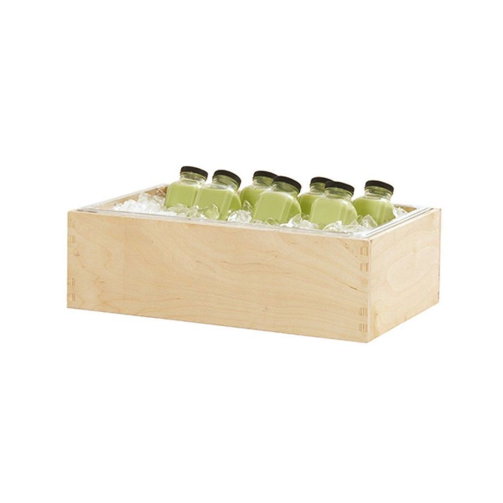 Cal-mil Logan Collection Birch Wood Ice Housing With Clear Polycarbonate Pan And Liner, 12 X 20 Inch