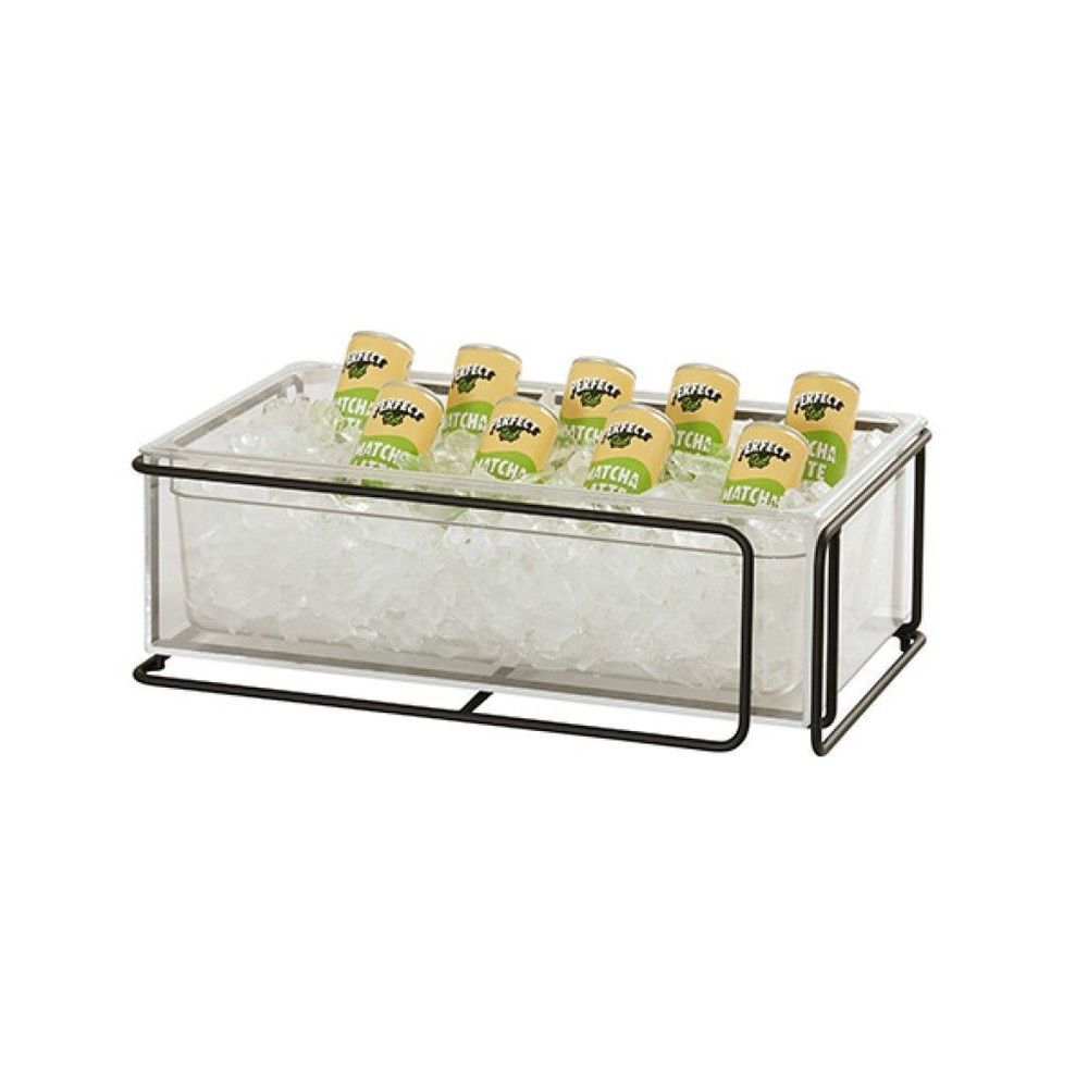 Cal-mil Logan Collection Black Wire Frame Ice Housing With Clear Polycarbonate Pan And Liner, 12 X 20 Inch