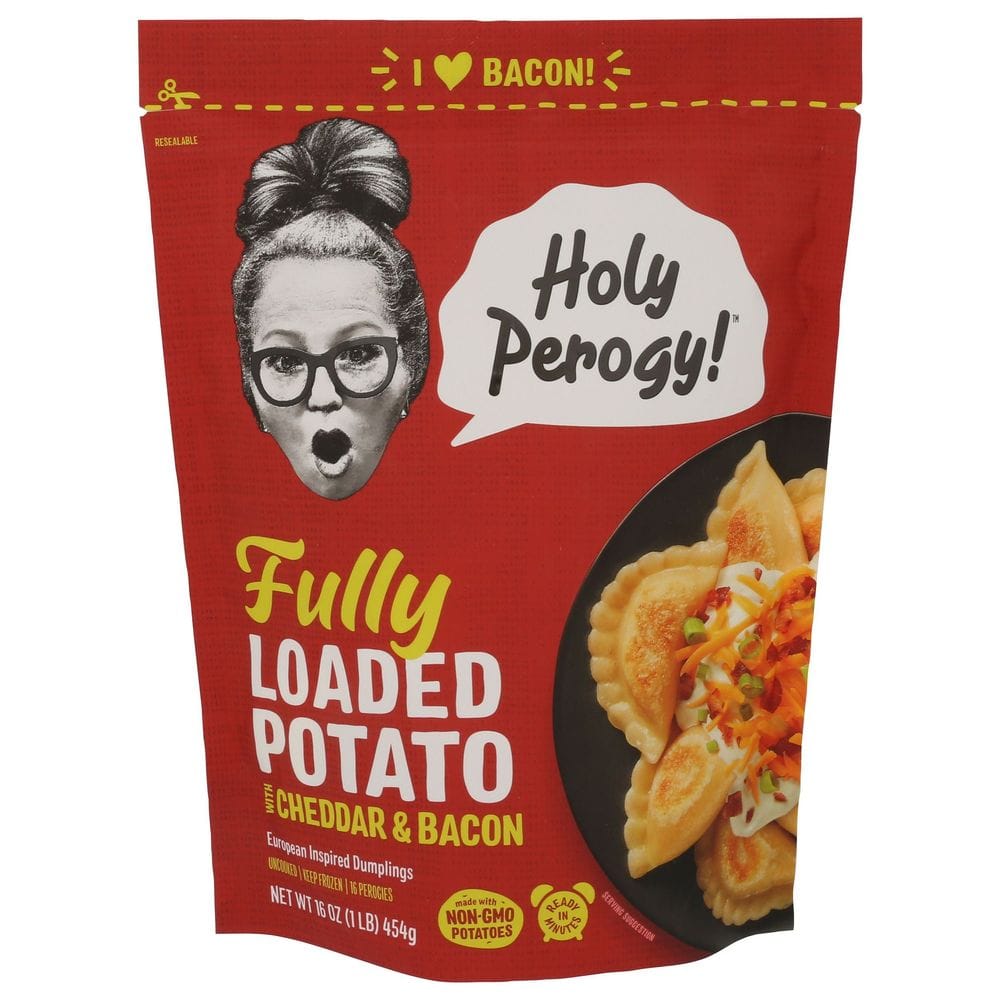 Holy Perogy Fully Loaded Potato Perogies With Cheddar And Bacon, 1 Pound -- 12 Per Case