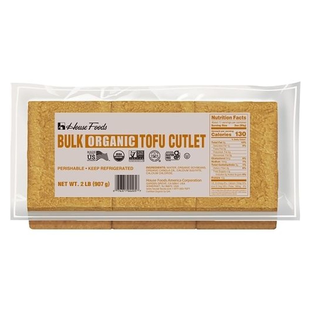 House Foods Organic Bulk Tofu Cutlet, 2 Pound -- 8 Per Case
