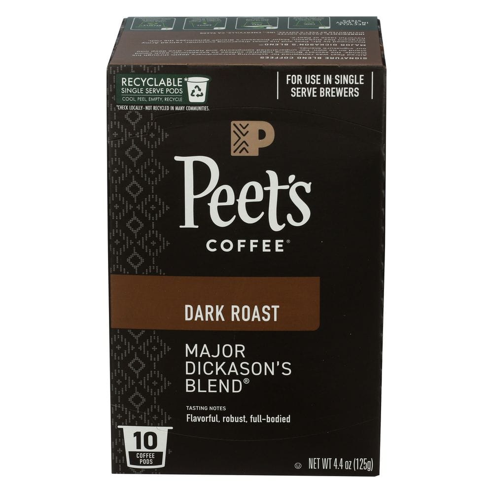 Peet's Major Dickason's Blend Dark Roast K-cup Coffee Pods, 10 Count -- 6 Per Case