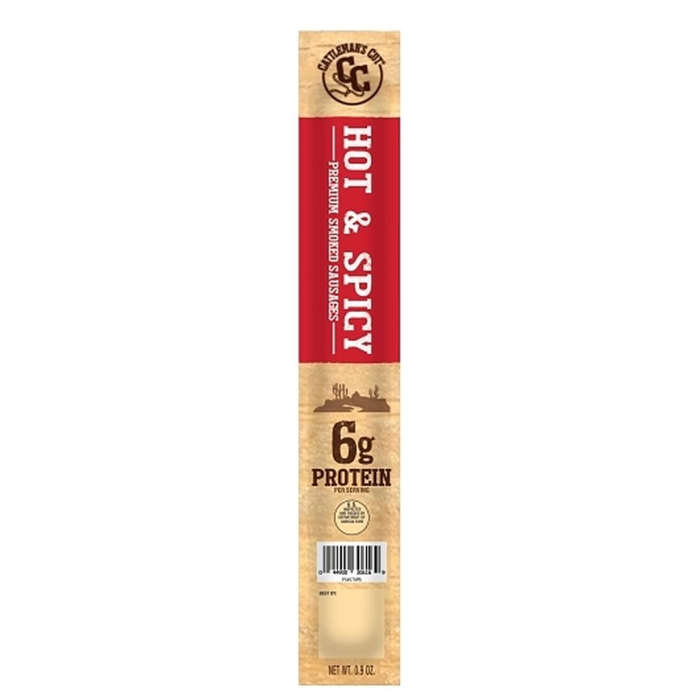 Cattlemans Cut Spicy Double Smoked Sticks, 0.9 Ounce -- 120 Per Case