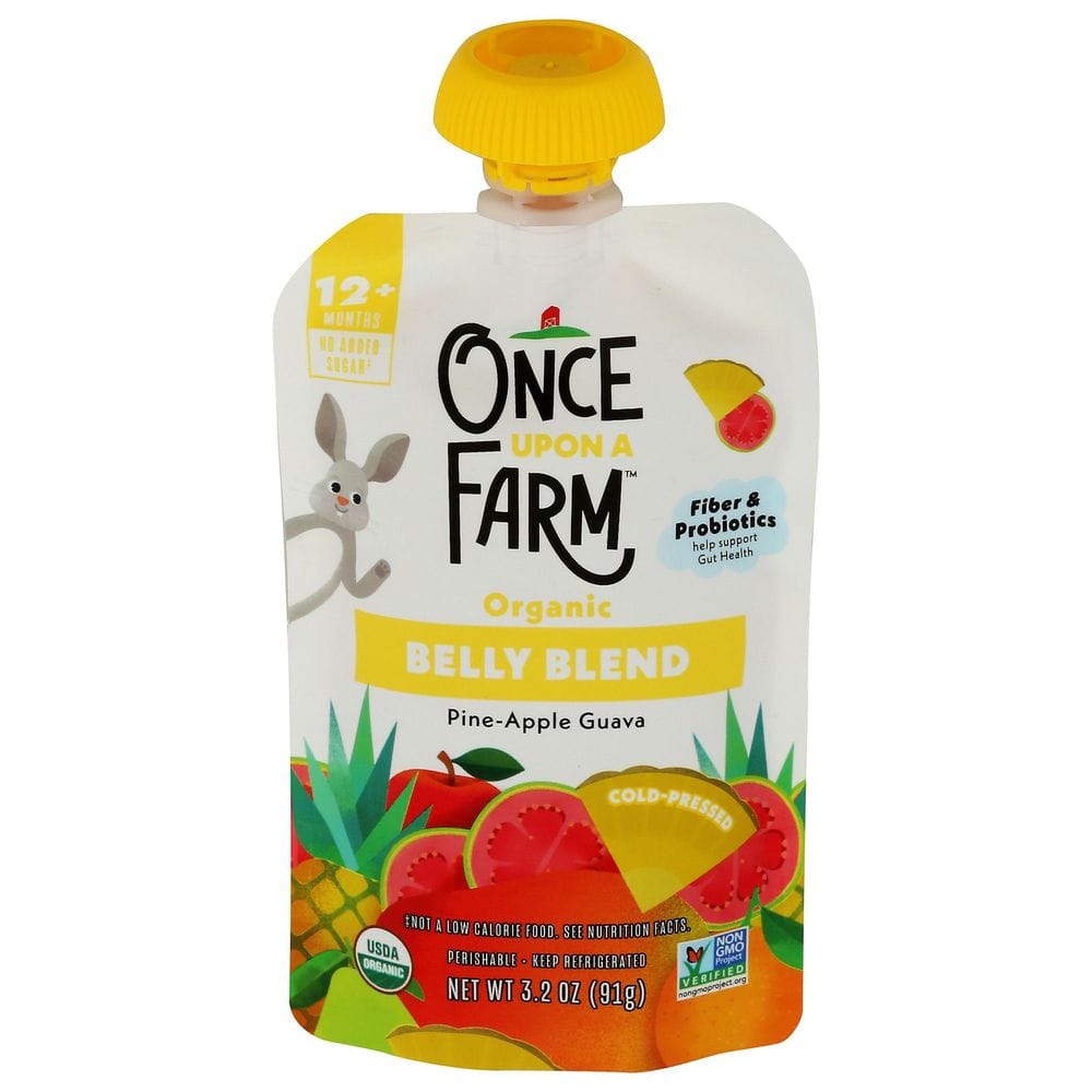 Once Upon A Farm Organic Pine-apple Guava Belly Blend For 12 Plus Months Baby, 3.2 Fluid Ounce -- 8 Per Case