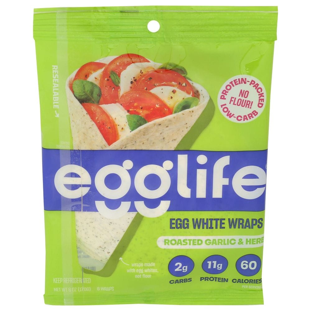 Egglife Roasted Garlic And Herb Egg White Wrap, 6 Ounce -- 12 Per Case