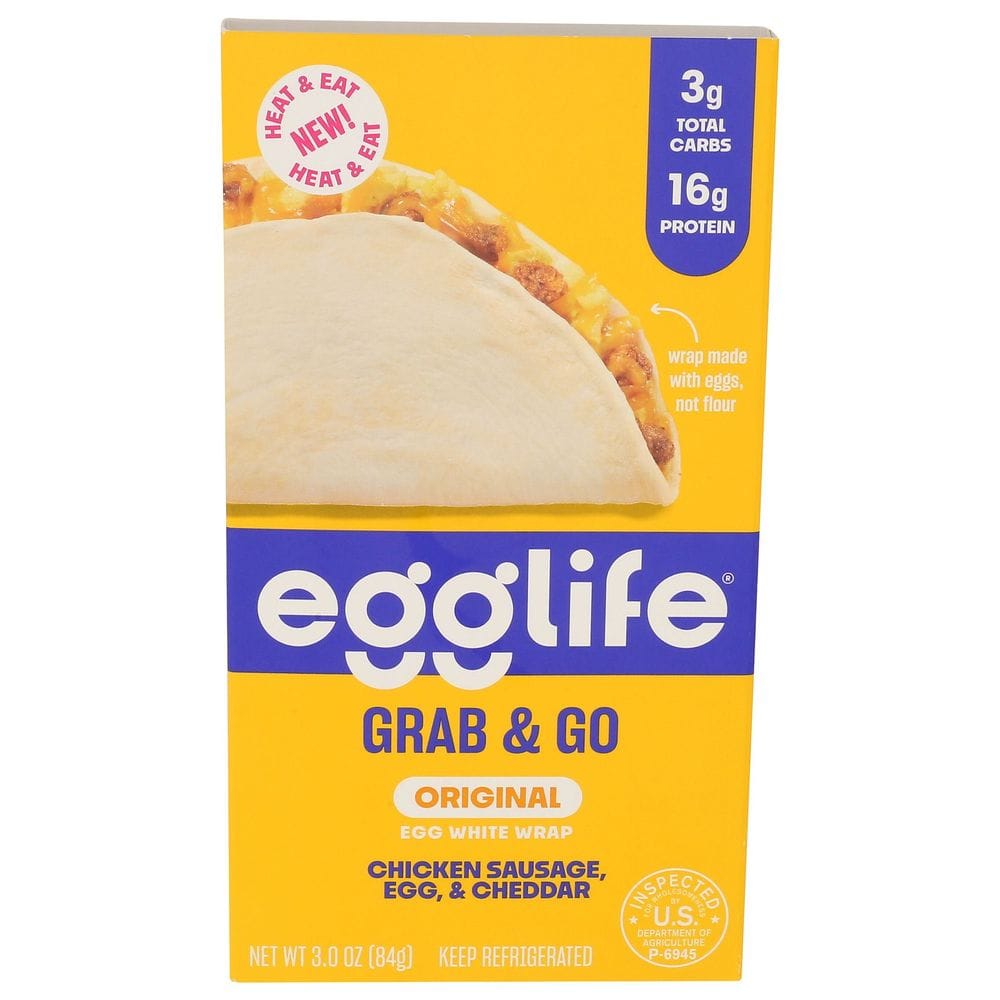 Egglife Original Egg White Wrap With Chicken Sausage Egg And Cheese, 3 Ounce -- 8 Per Case