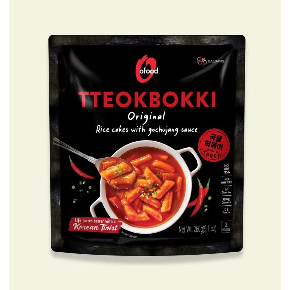Ofood Original Tteokbokki Rice Cakes With Gochujang Sauce, 9.1 Ounce -- 12 Per Case