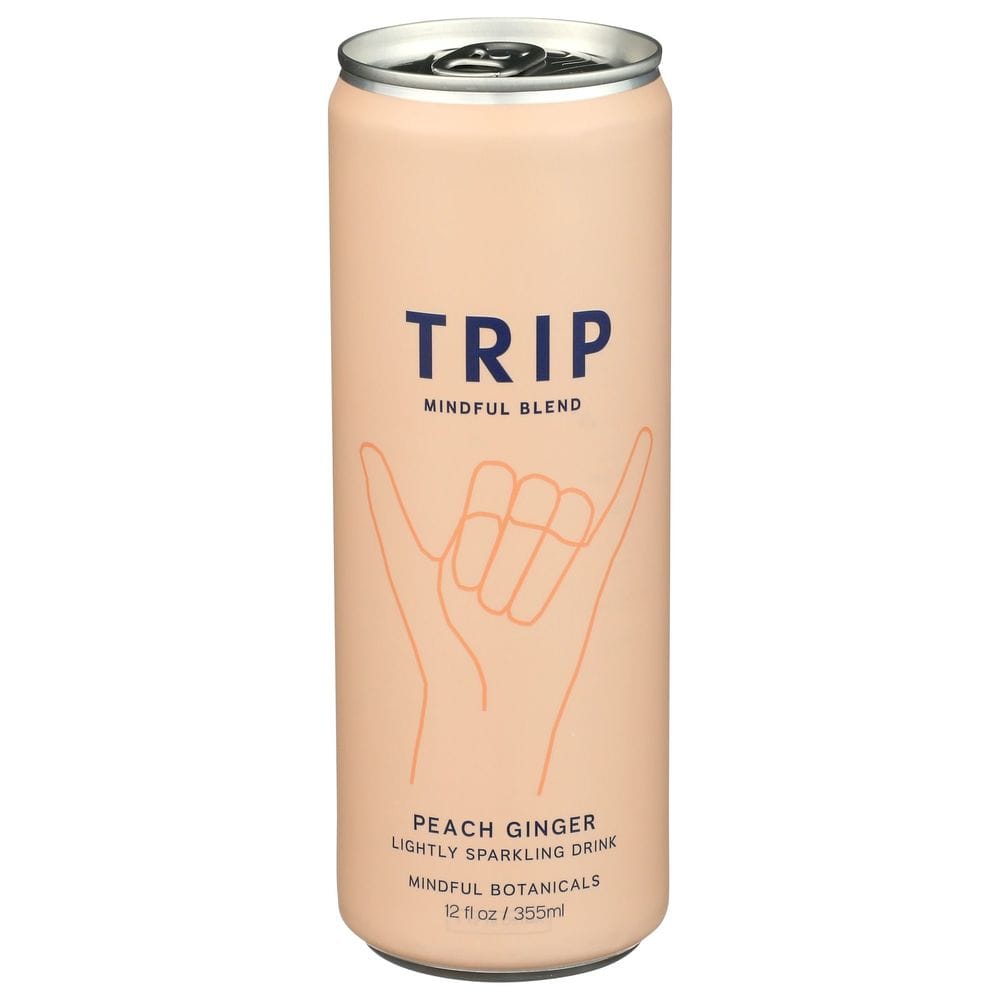 Trip Mindful Blend Peach Ginger Lightly Sparkling Drink, 12 Fluid Ounce -- 12 Per Case