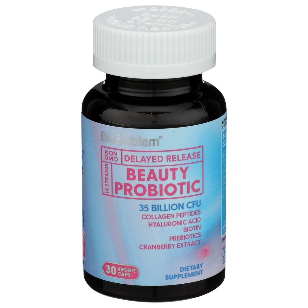 Bioemblem Delayed Release Beauty Probiotic Veggie Capsules, 30 Count