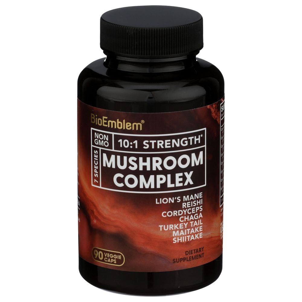 Bioemblem 10:1 Strength Mushroom Complex Veggie Capsules, 90 Count
