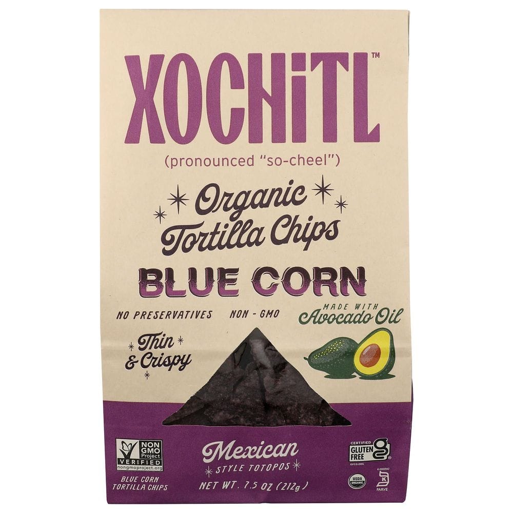 Xochitl Organic Blue Corn Tortilla Chips, 7.5 Ounce -- 9 Per Case