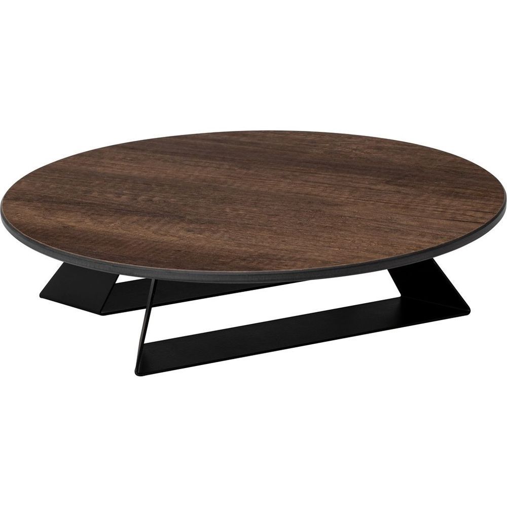 Rosseto Alto Round Walnut Hpl Riser With 3 Inch Black Legs, 14 Inch