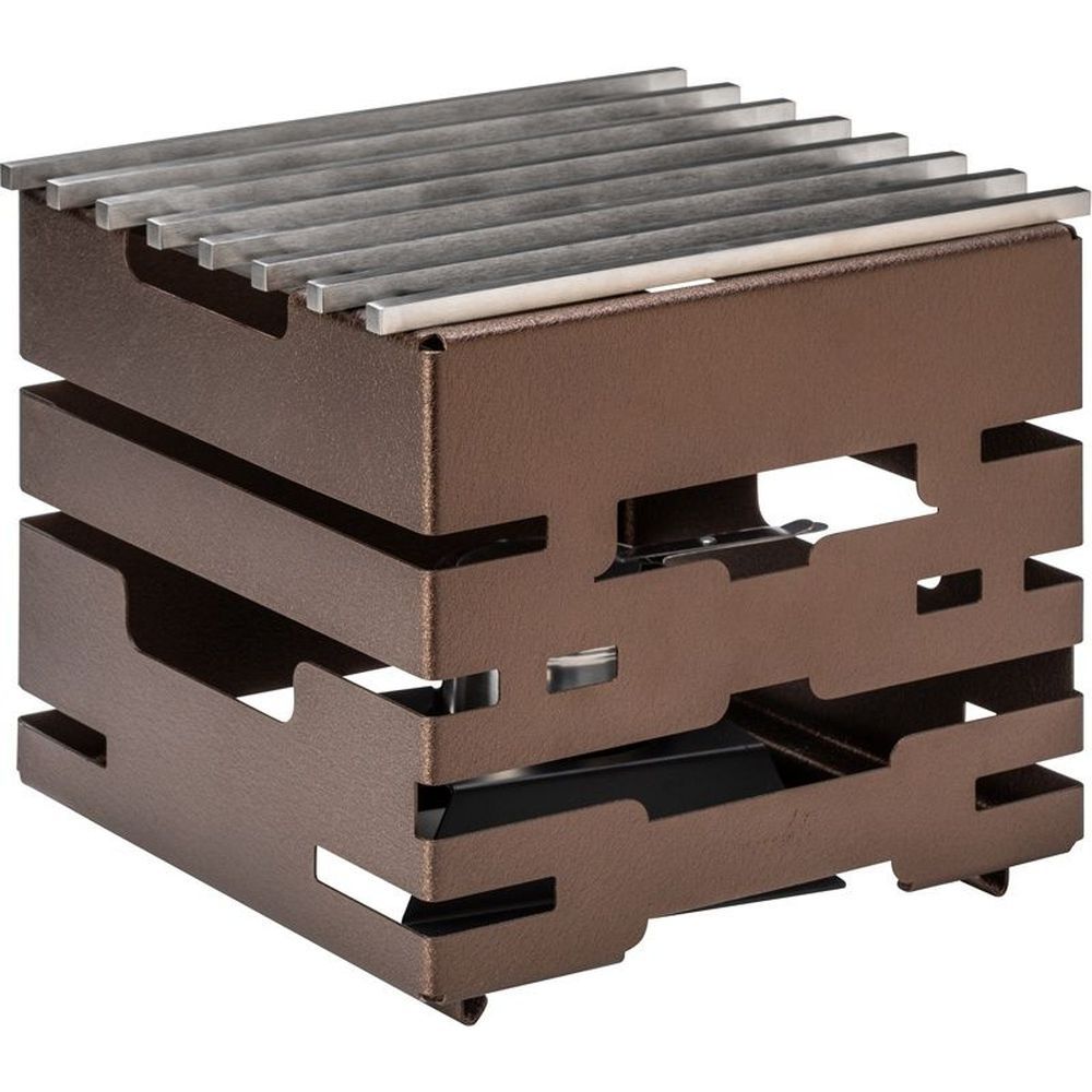 Rosseto Multi-chef Bronze Warmer With Grill, Fuel Holder And Burner Stand, 10 Inch