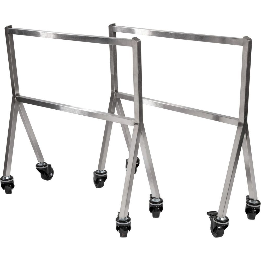 Rosseto Modulite Stainless Steel Table Leg 2 Piece Set With 4-3 Inch Wheels, 30 X 12 X 35 Inch
