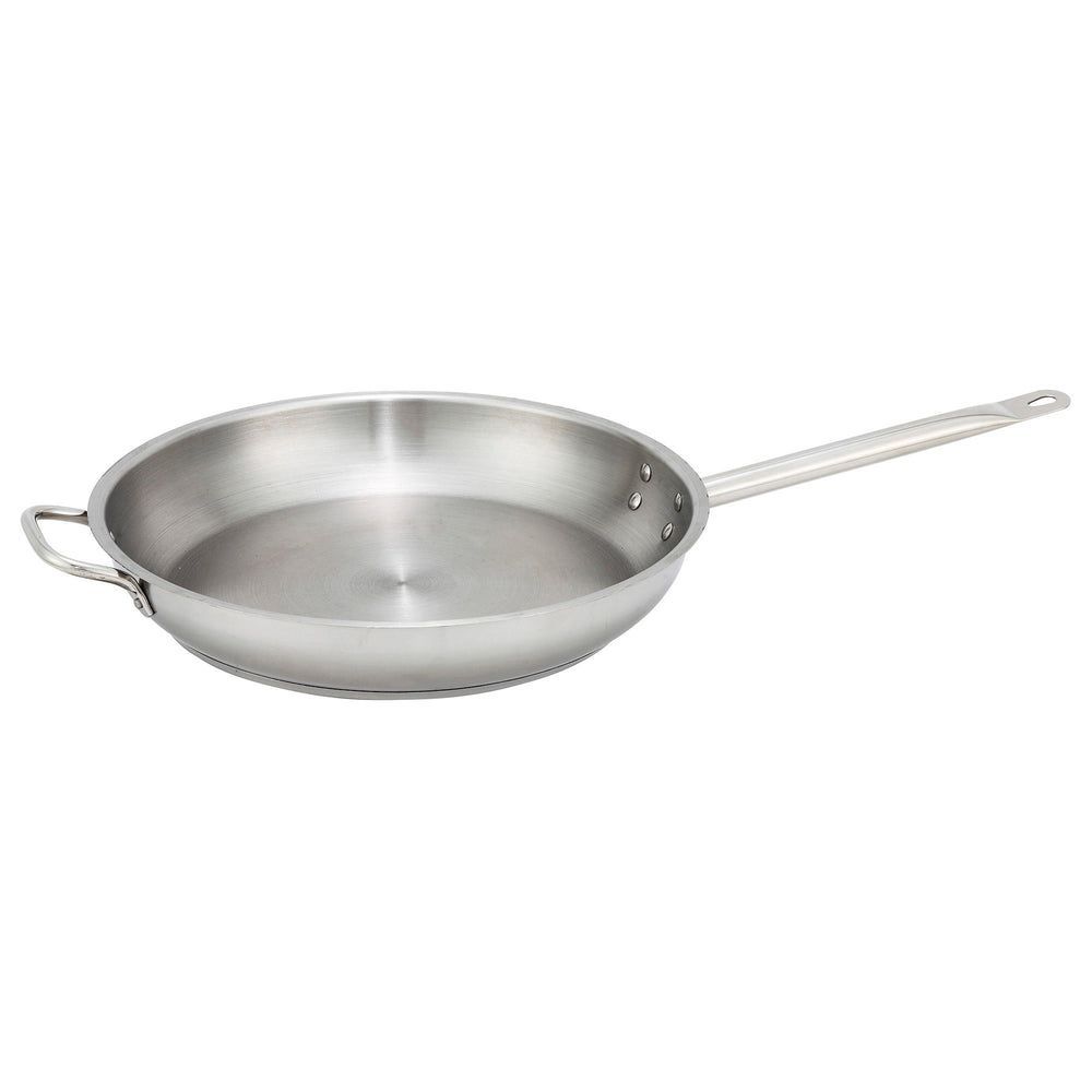 Winco 18/8 Stainless Steel Fry Pan, 14-1/4 X 2-1/2 Inch